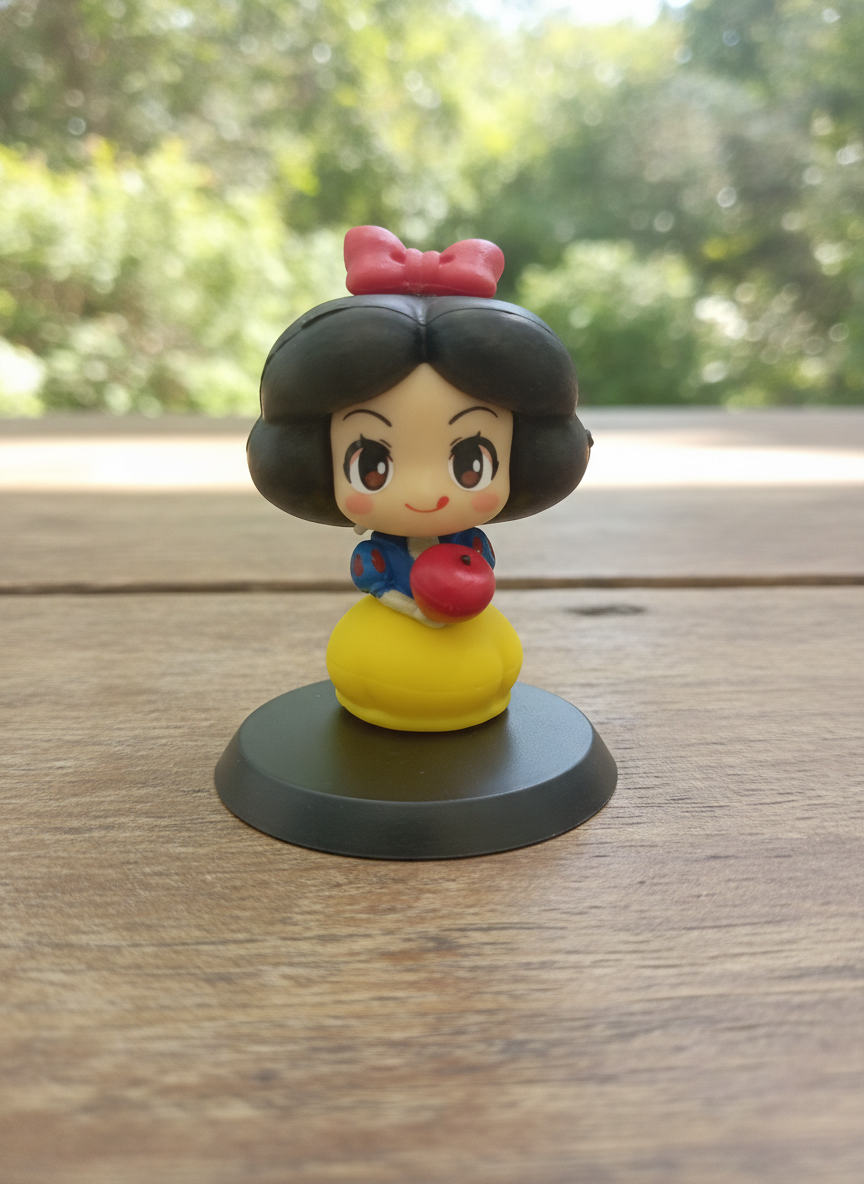 Snow White Chibi-Style Mini Figurine with Apple