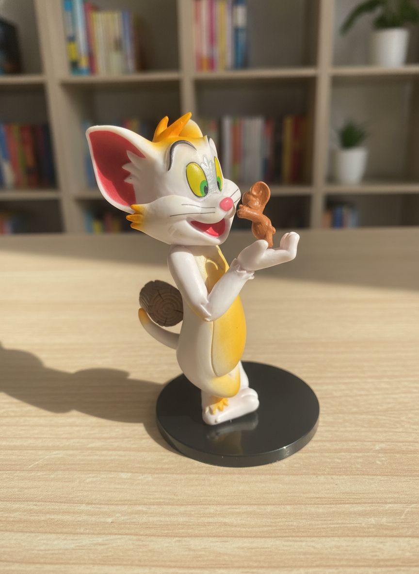 Tom and Jerry Figurine: Tom with Jerry and Log