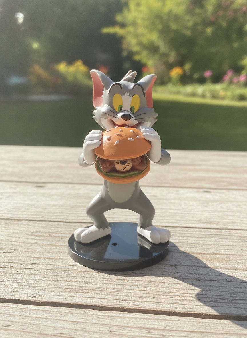 Tom & Jerry Hungry Tom Hamburger with Jerry Figurine