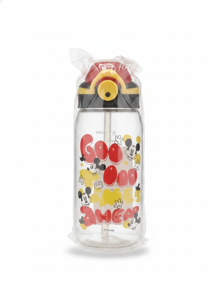 Disney Mickey Mouse "Goo Goo Ahead" Water Bottle with Straw