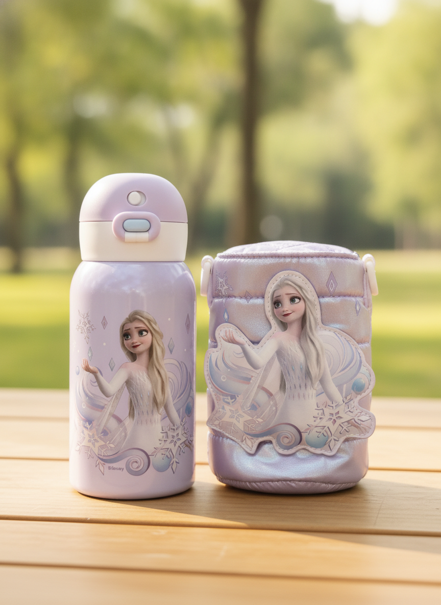 Disney Frozen Elsa Water Bottle & Carrier Gift Set