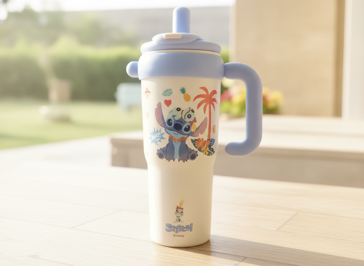 Disney Stitch Insulated Straw Bottle