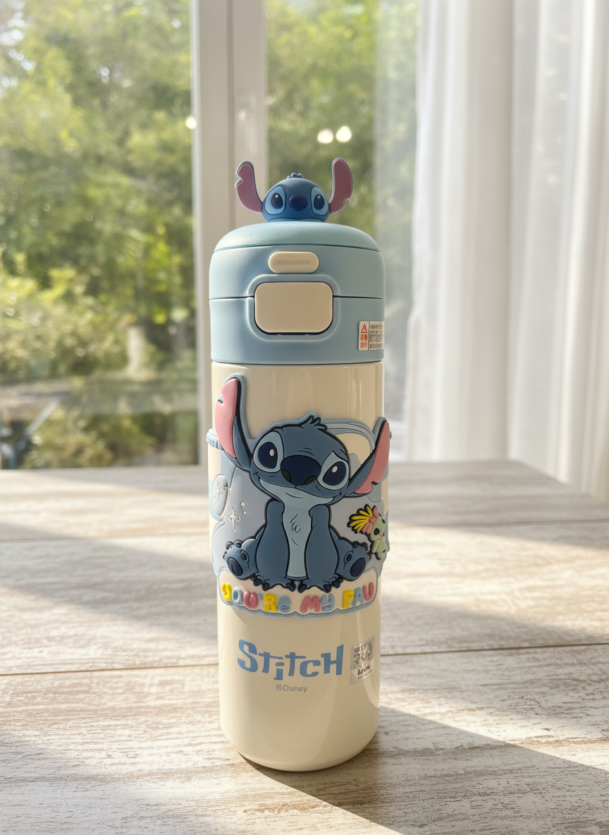 Disney Stitch 3D Character Water Bottle (500 ML)