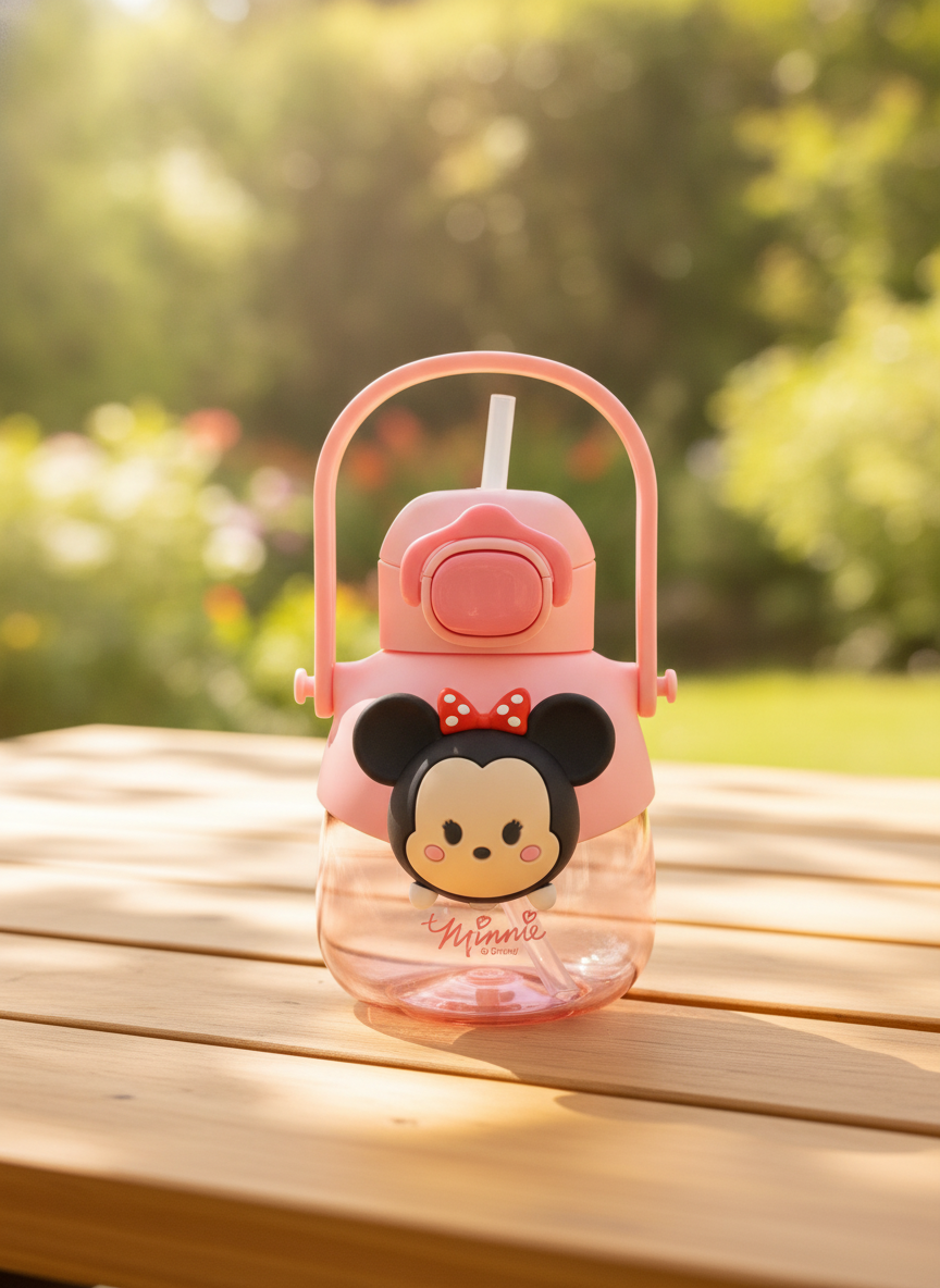 Disney Minnie Mouse Kids' Water Bottle with Straw