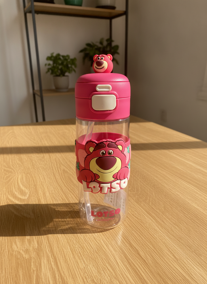 Disney/Pixar Lotso Character Straw Water Bottle (550 ML)