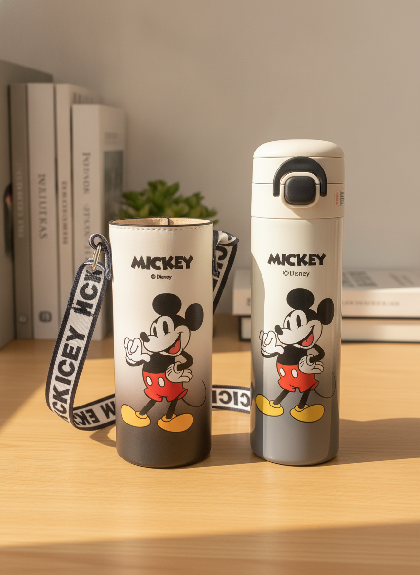 Disney Mickey Mouse Insulated Bottle & Carrier Set (520 ML)