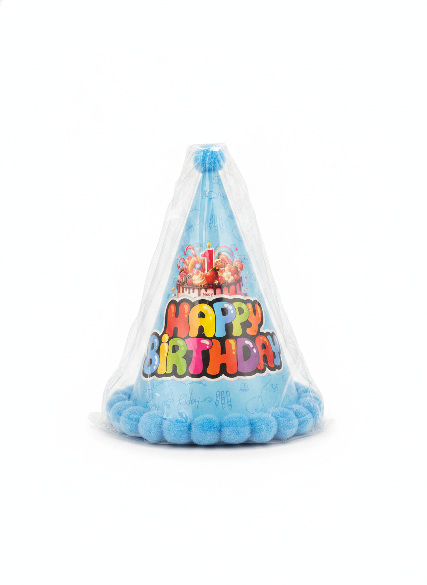 First Birthday Party Hat - Happy Birthday Blue
