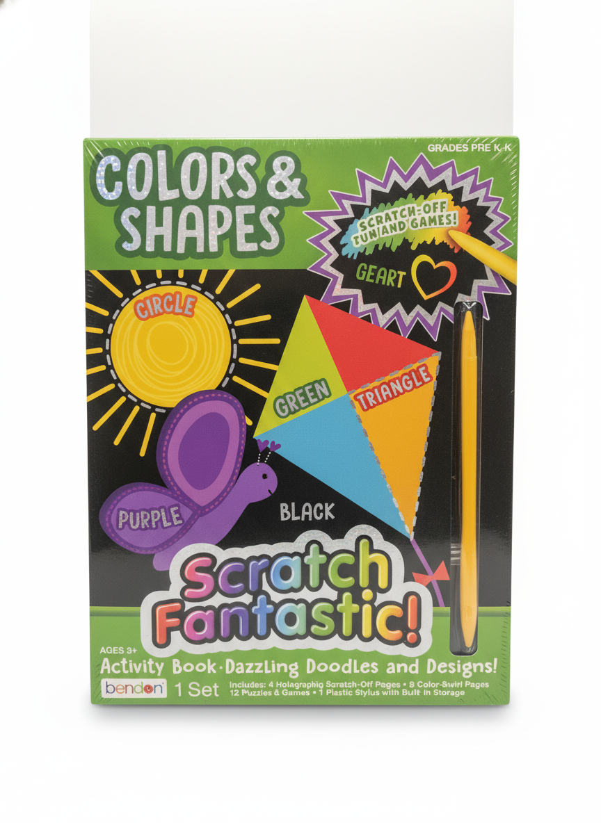 COLORS & SHAPES Scratch Fantastic! Activity Book - Dazzling Doodles and Designs!