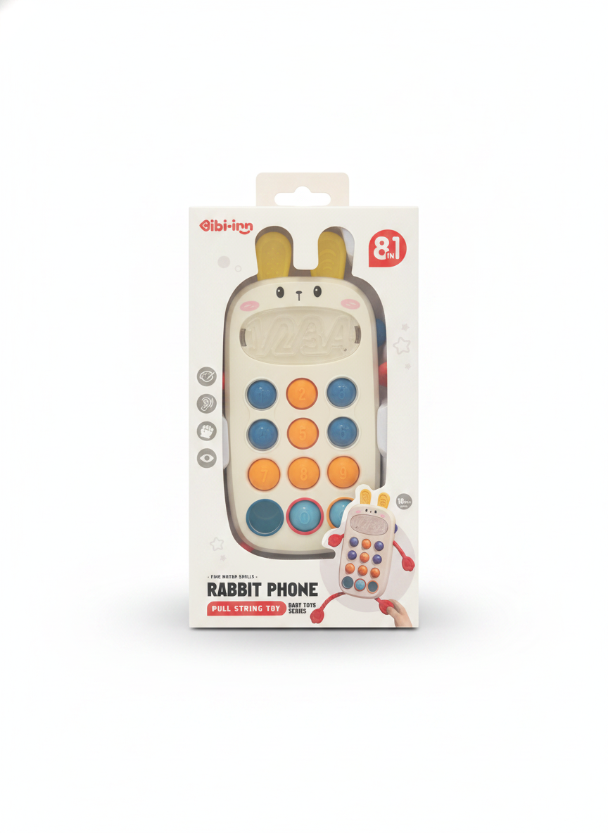 BIBI-INN Rabbit Phone Pull String Toy