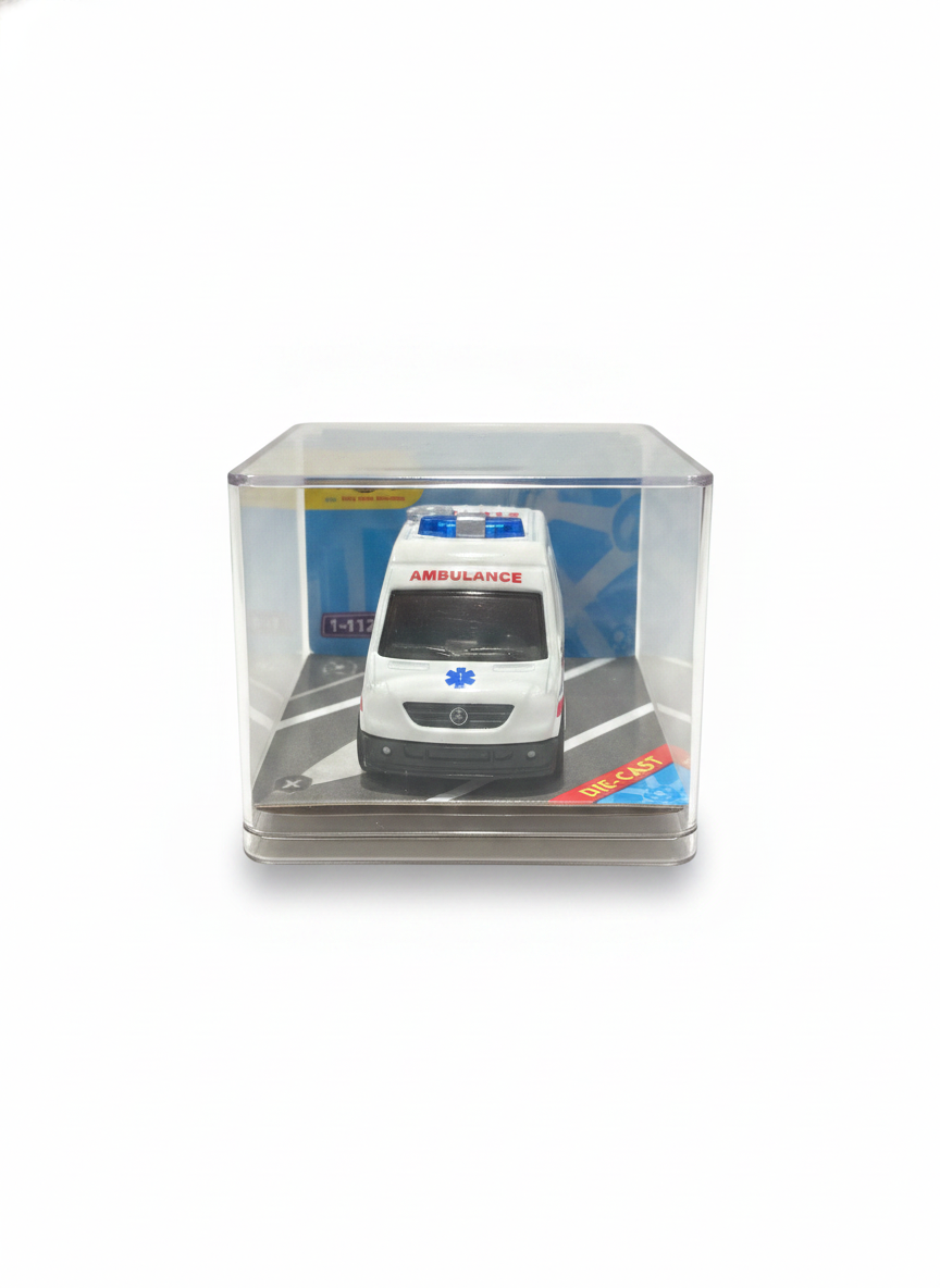 Die-Cast Ambulance Toy with Pull Back Function