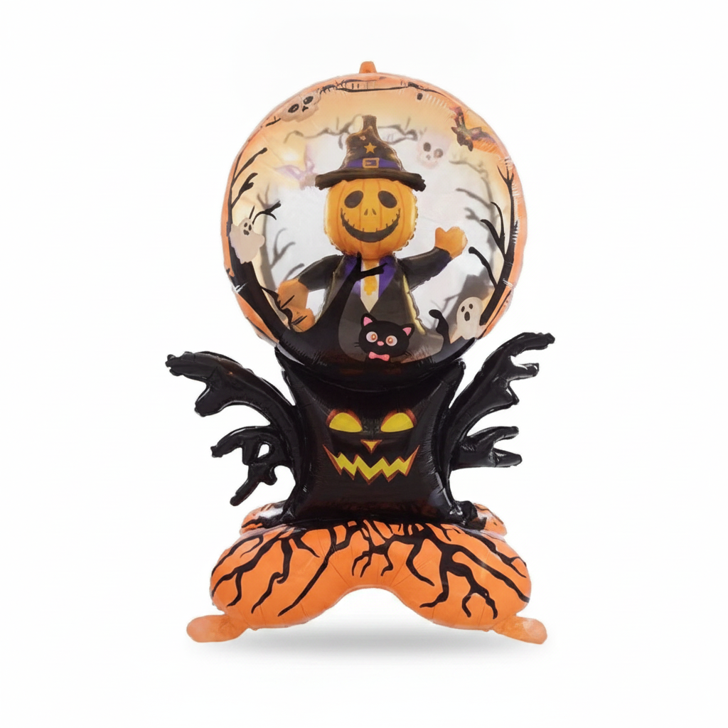 Giant Halloween Pumpkin King & Spooky Tree Inflatable Balloon