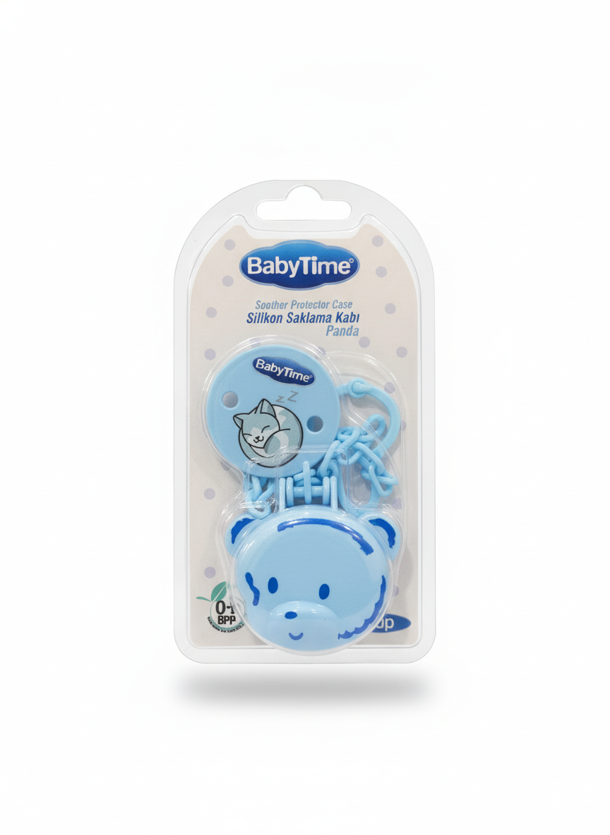 BabyTime Panda Soother Protector Case with Pacifier Clip