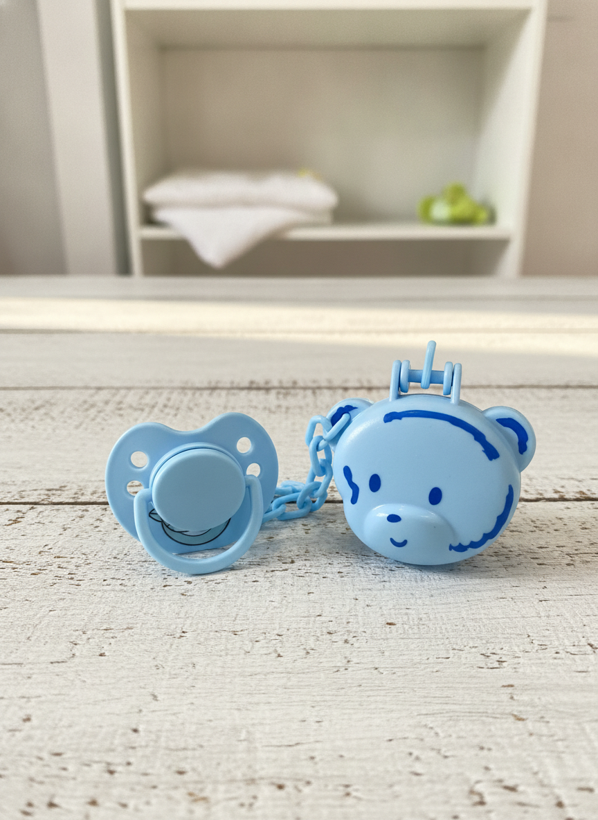 BabyTime Panda Soother Protector Case with Pacifier Clip