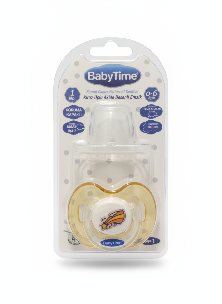 BabyTime Round Candy Patterned Soother