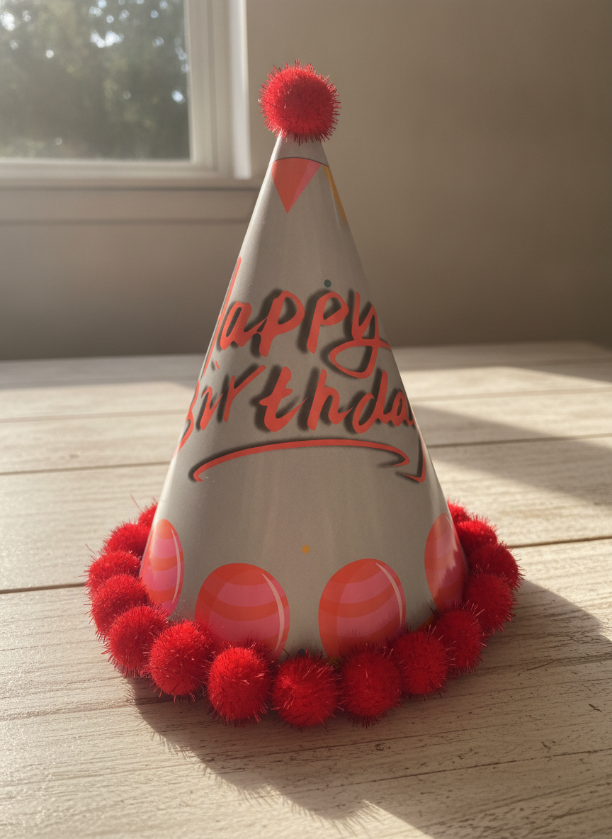 Festive Happy Birthday Conical Party Hat