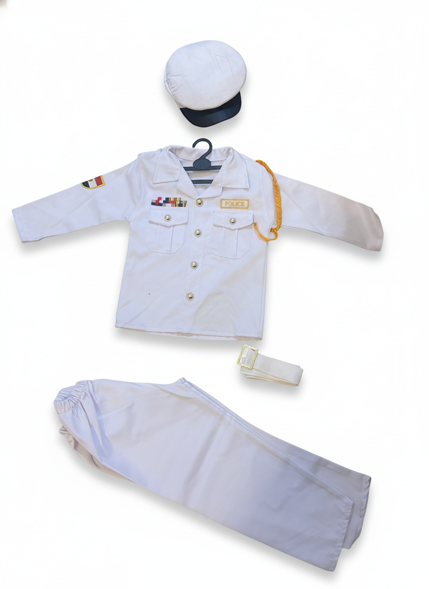 Children's Deluxe Police Officer Costume Play Set (White)