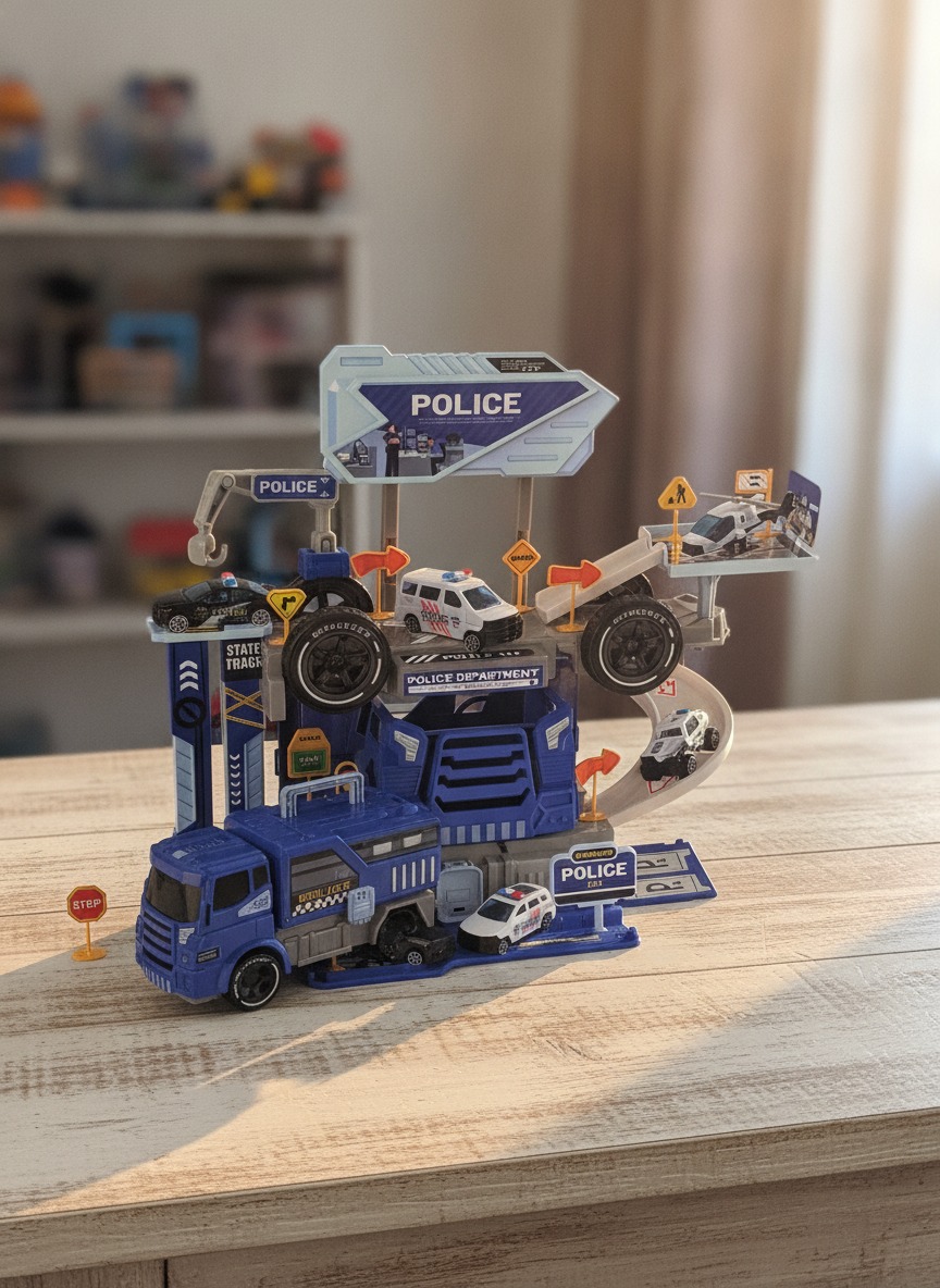 Heavy Truck Police Alloy Car Assembly Track