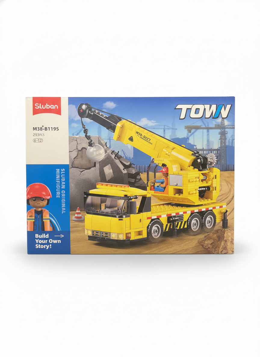 Sluban TOWN Construction Crane Truck Building Blocks Set M38-B1195