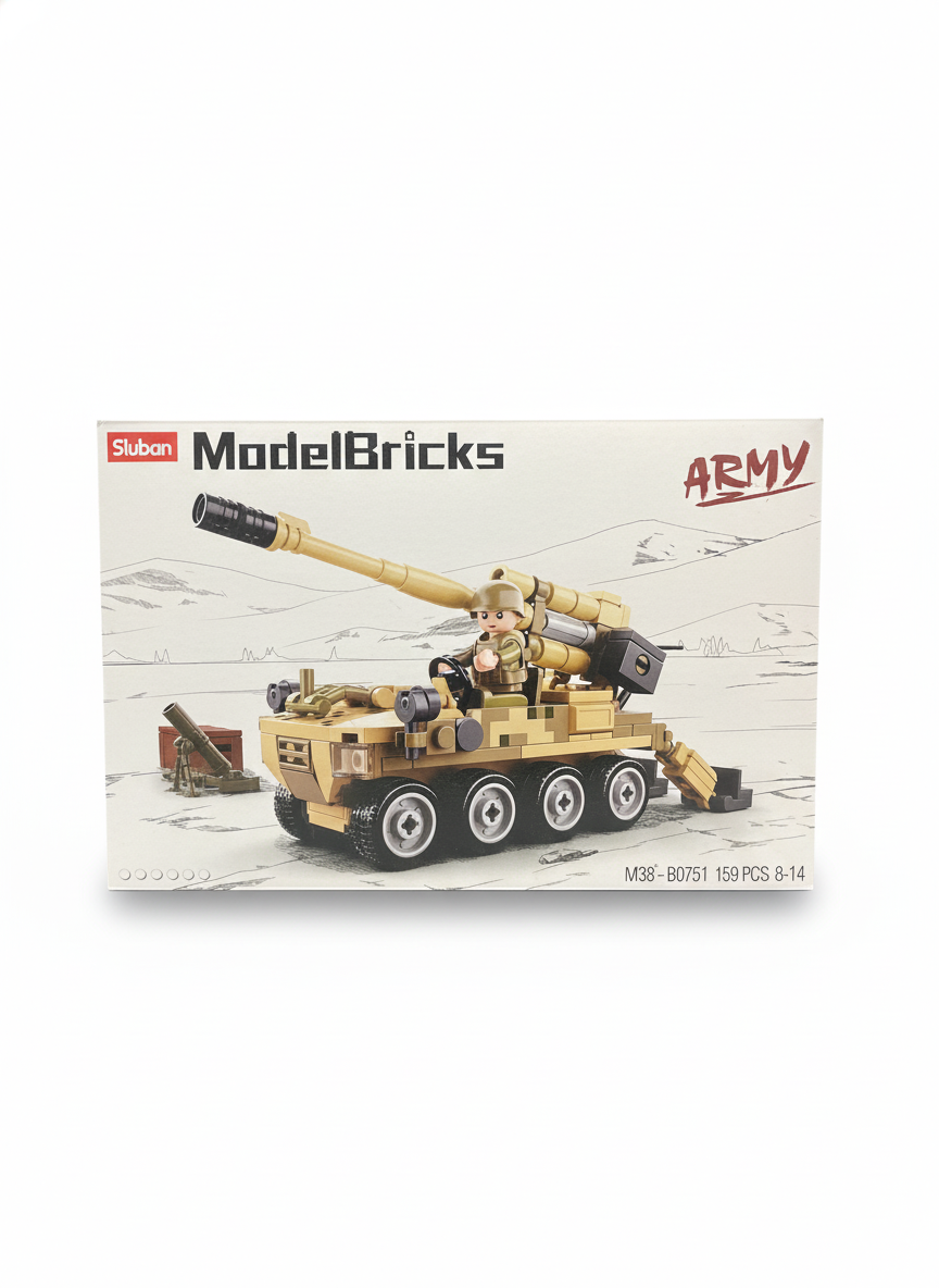 Sluban ModelBricks ARMY M38-B0751 Self-Propelled Artillery