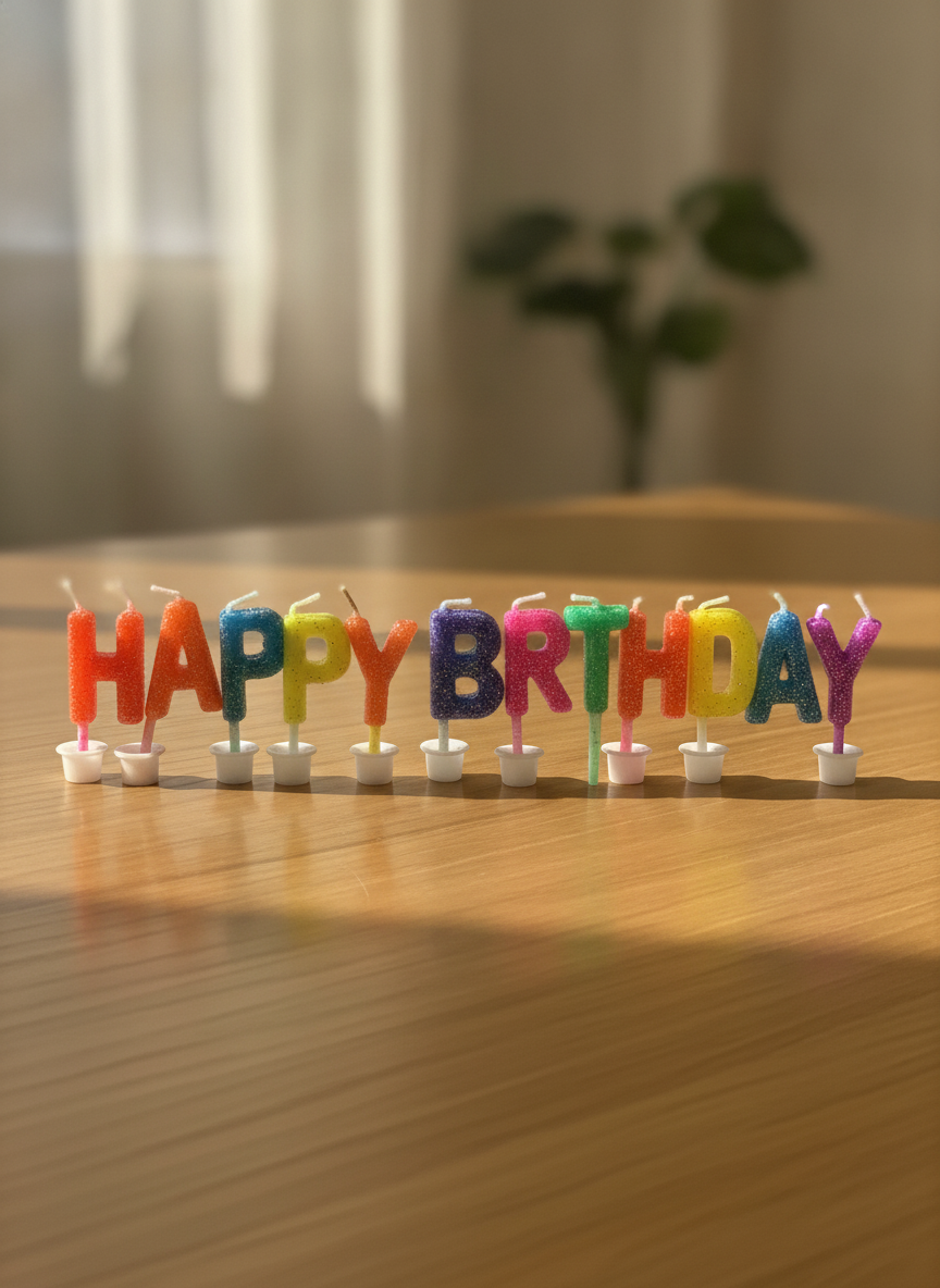 Happy Birthday Glitter Letter Candles