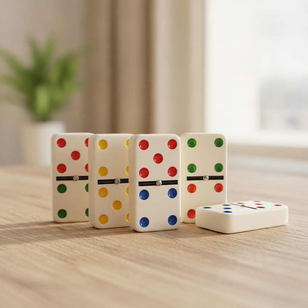 DOUBLE SIX COLOR DOT DOMINOES