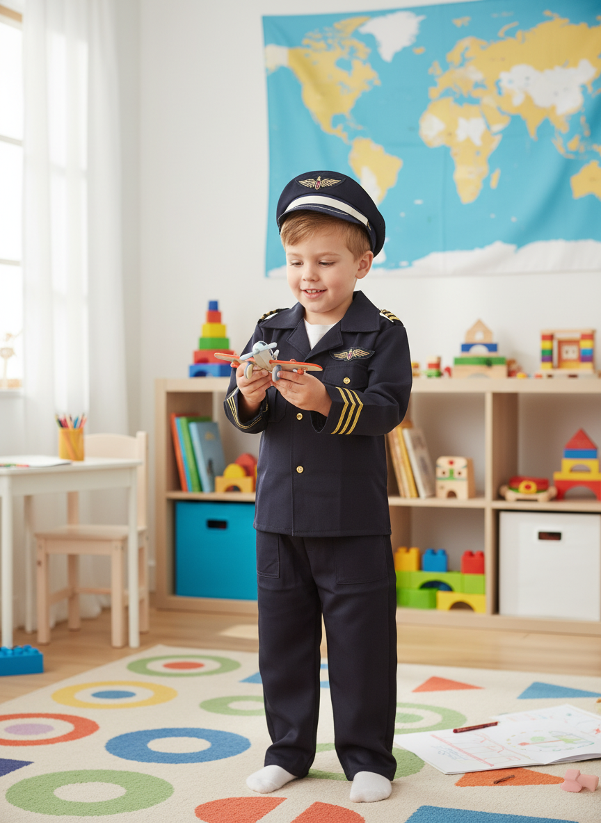 Flight Attendant Boy Costume