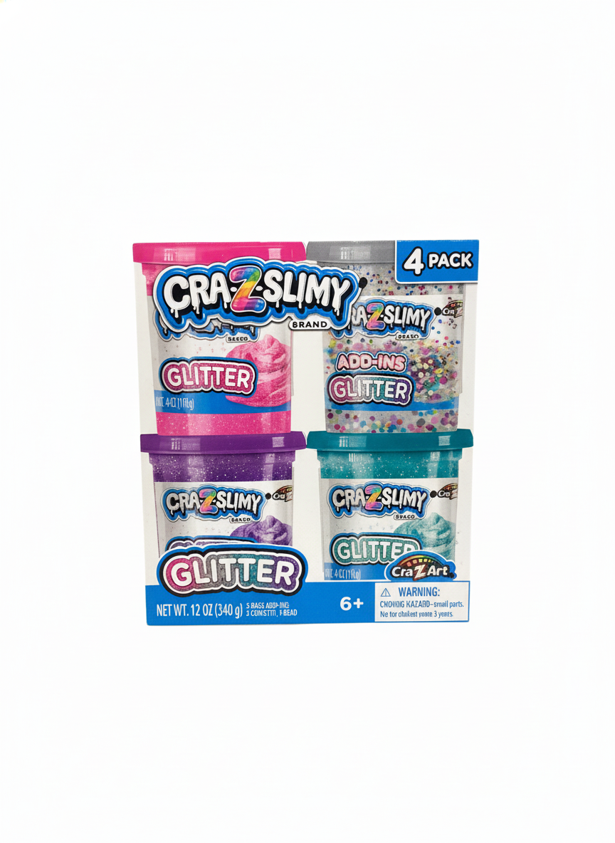 Crazy Slimy Glitter 4 Pack
