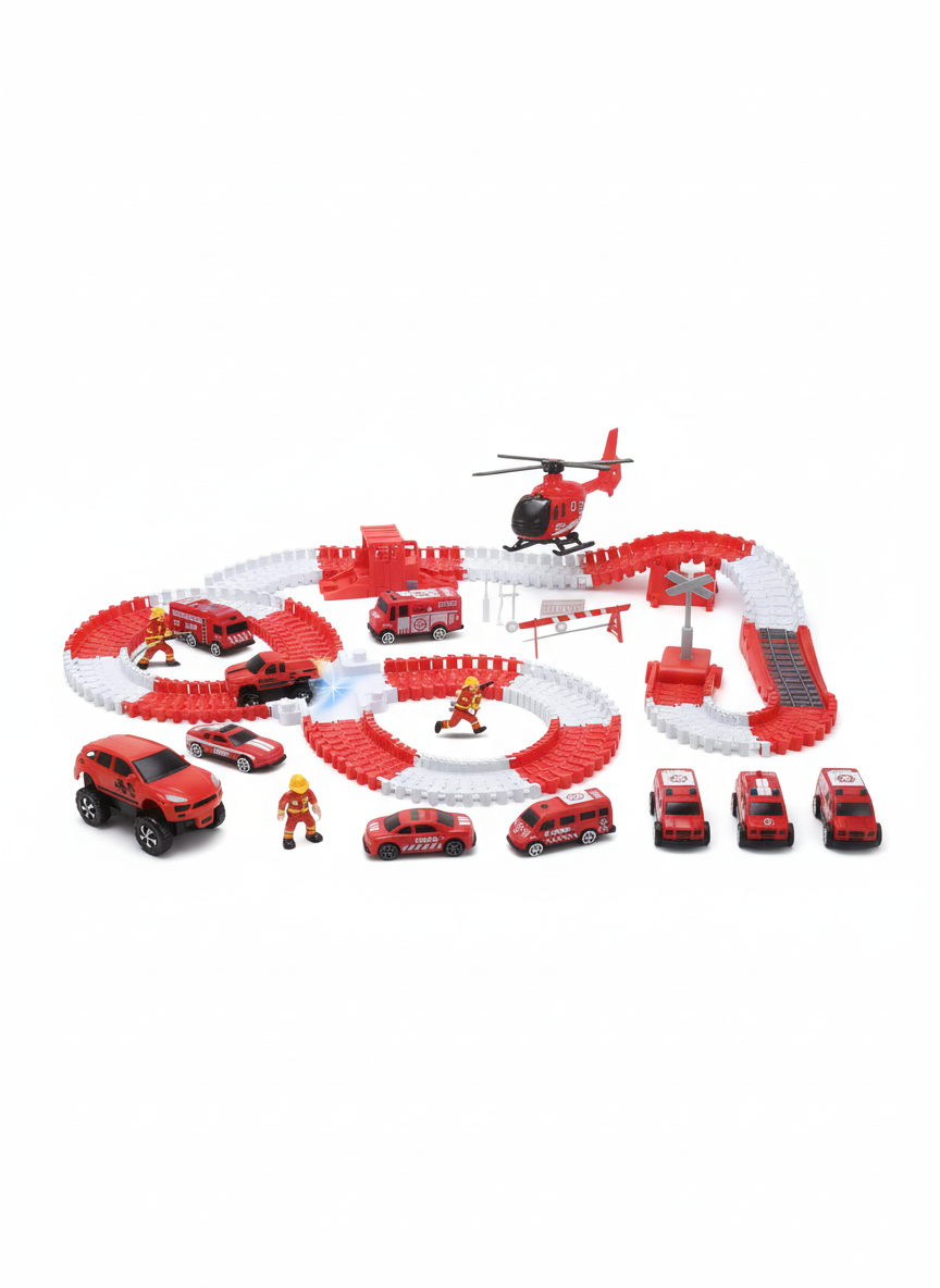 Fire Rail Car Rescue Track Variety of Modelling 119 PCS