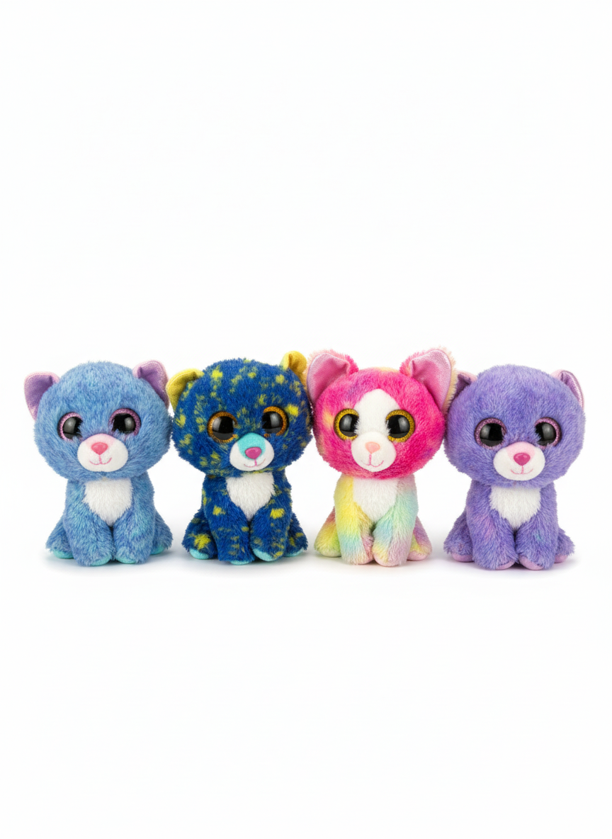 Spotted Leopard Plush with Glitter Eyes