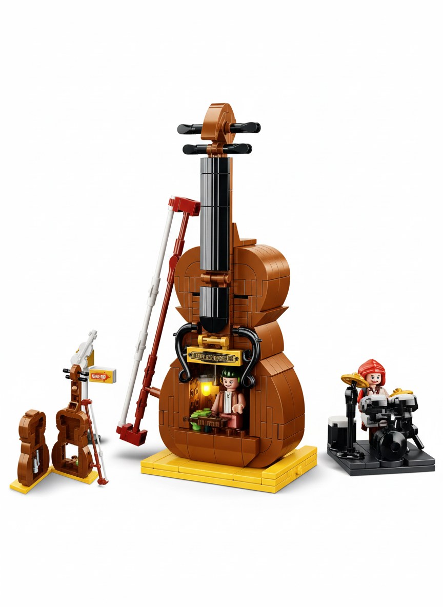 Inventor Violin Musical Instrument Shop 308Pcs Lego