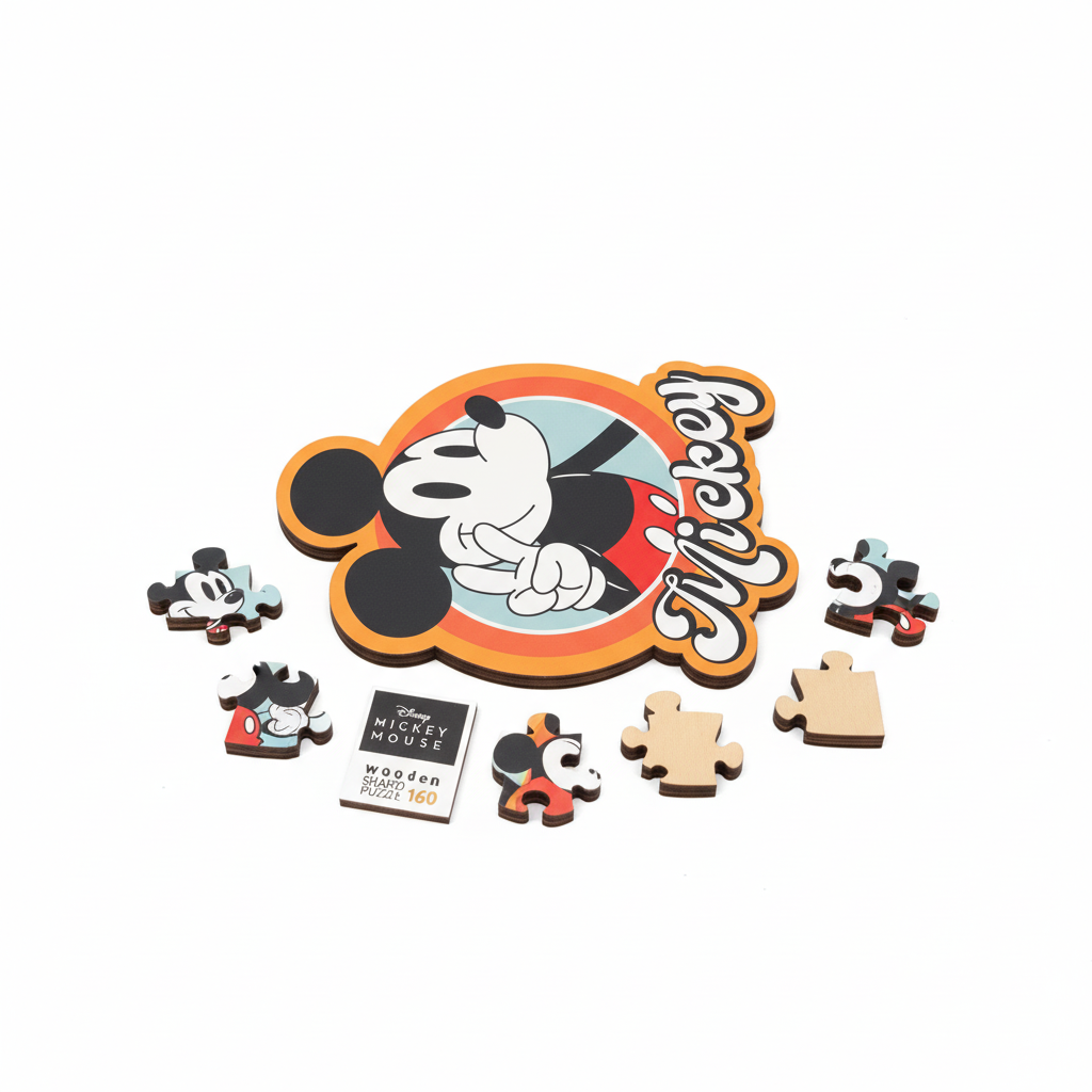 Disney Mickey Mouse Wood Craft Origin Shaped Wooden Puzzle - 160 Pieces