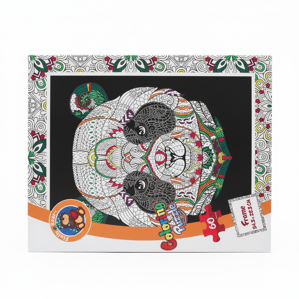 Fluffy Bear. Coloring Puzzle - Panda (60 Pieces)