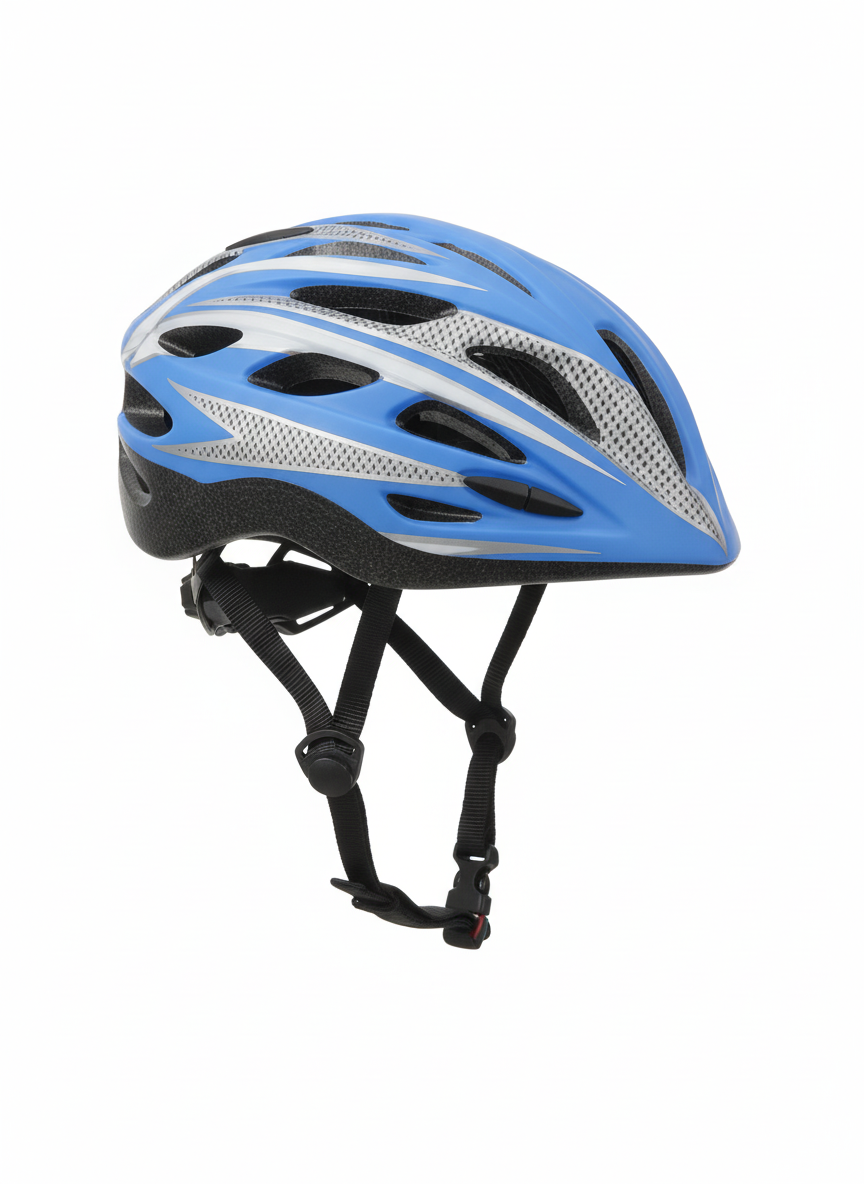 Bike Helmet Blue and Gray
