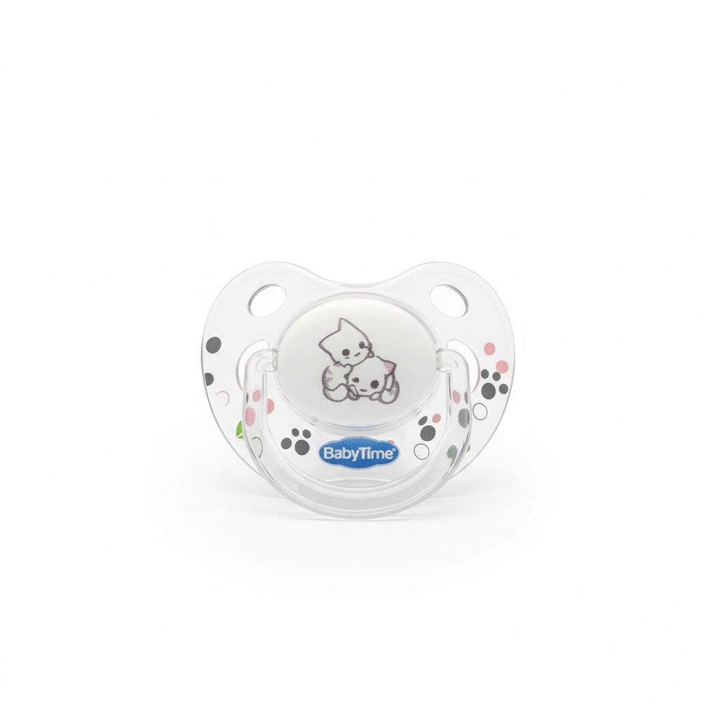 BabyTime Orthodontical Transparent Patterned Soother
