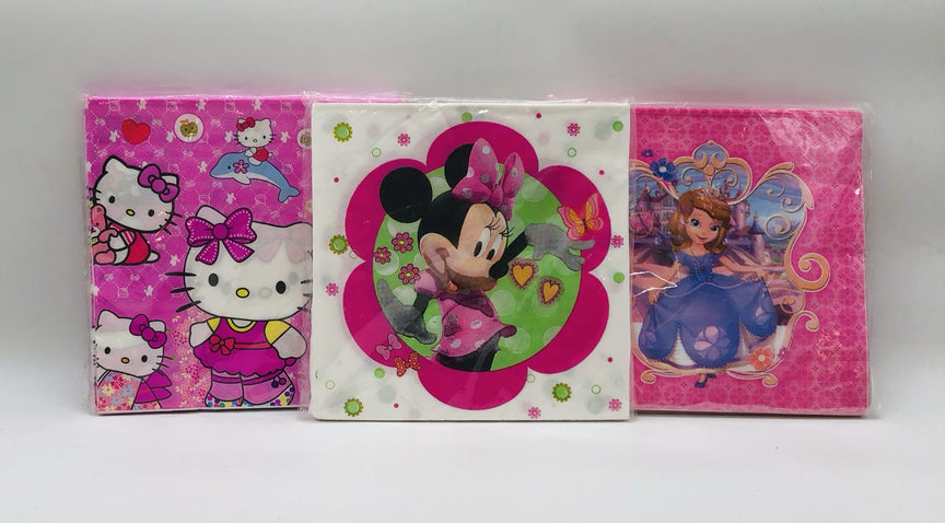 Disney Character Themed Party Napkin Assortment - 4 Pack