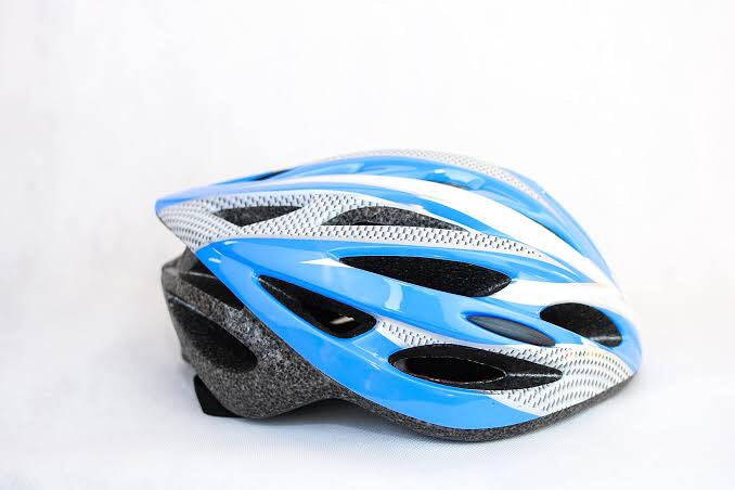 Bike Helmet Blue and Gray