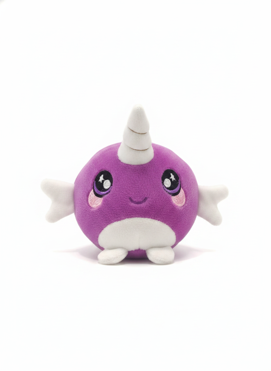 Sparkle Eye Purple Narwhal Unicorn Plush