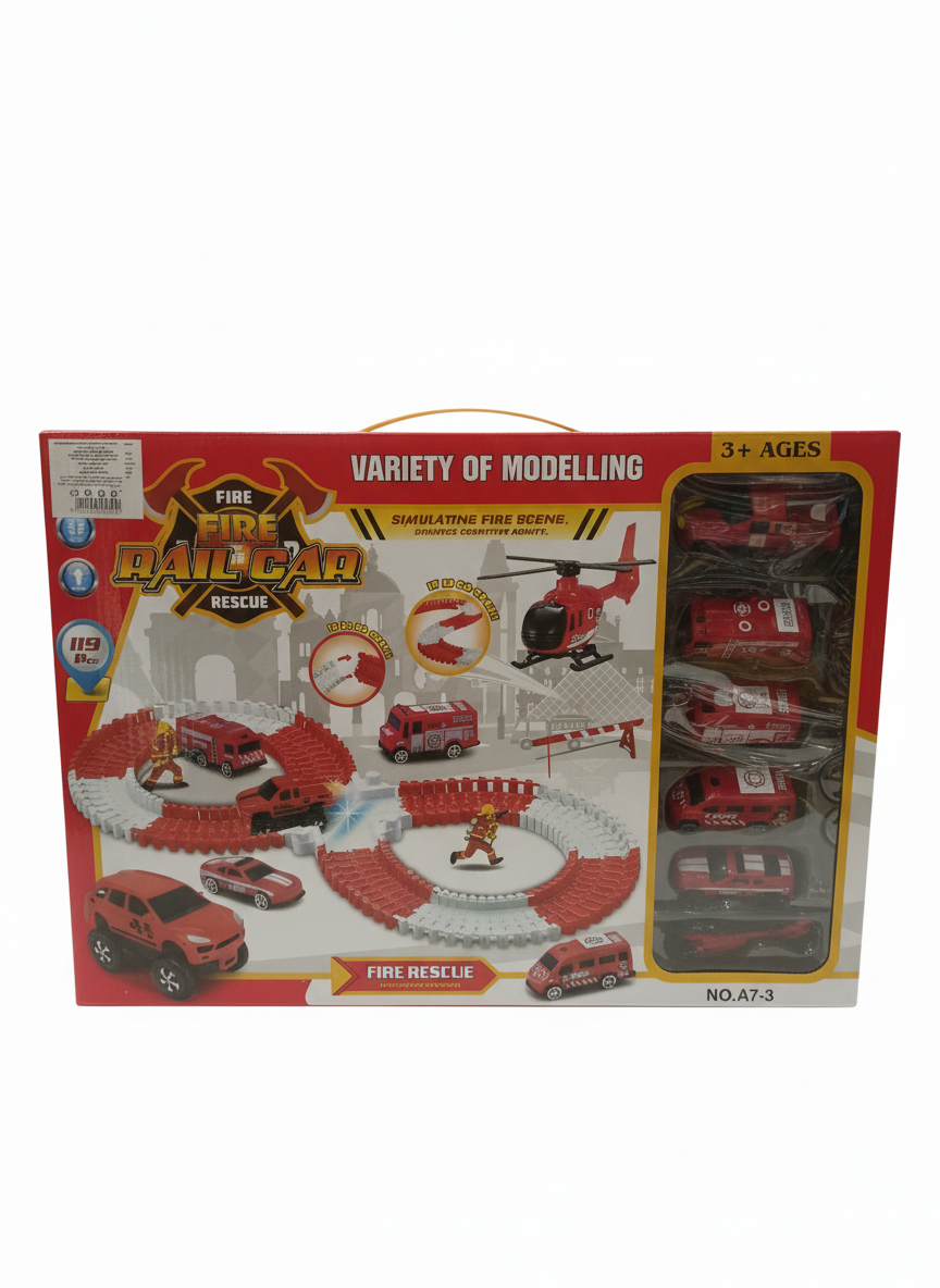 Fire Rail Car Rescue Track Variety of Modelling 119 PCS