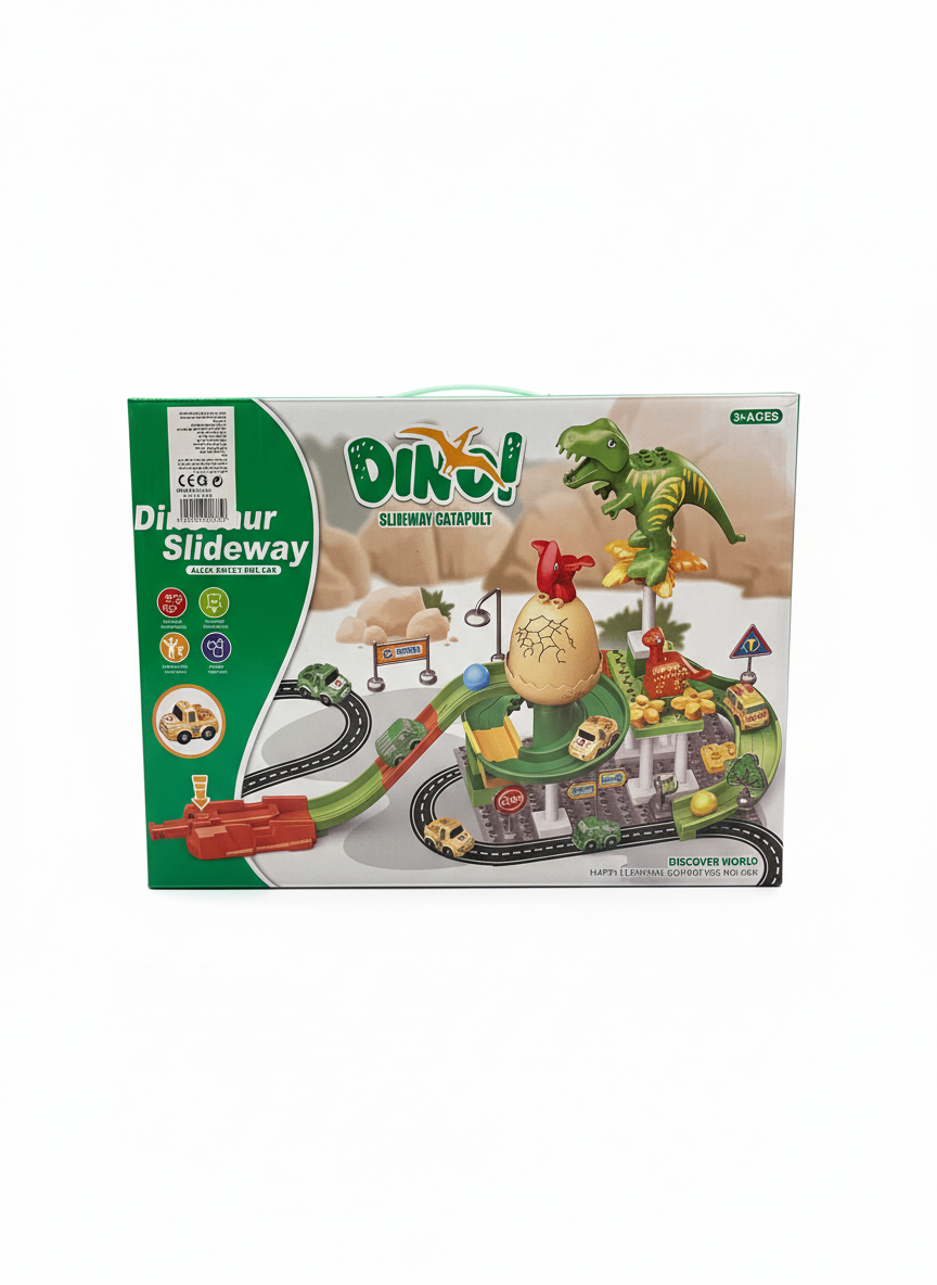 Dinosaur Slide Way Discover World Alloy Pulley Rail Car 54 PCS