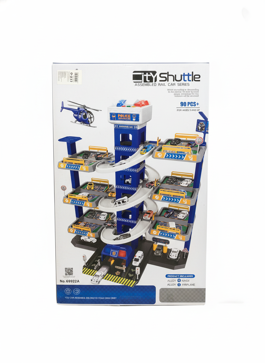 Police Parking Lot City Shittle Assembled Rail Car Series