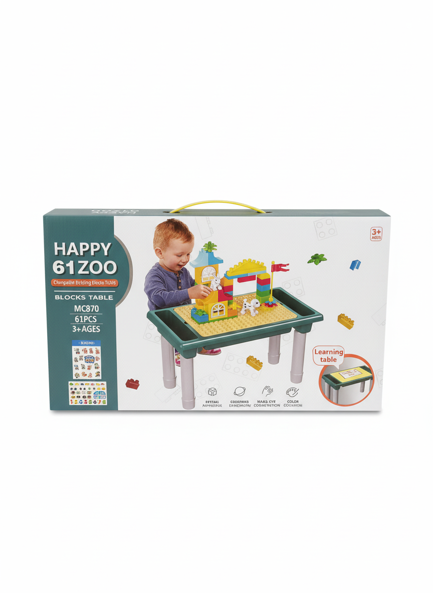 Happy 61Zoo Changeable Building Blocks Table