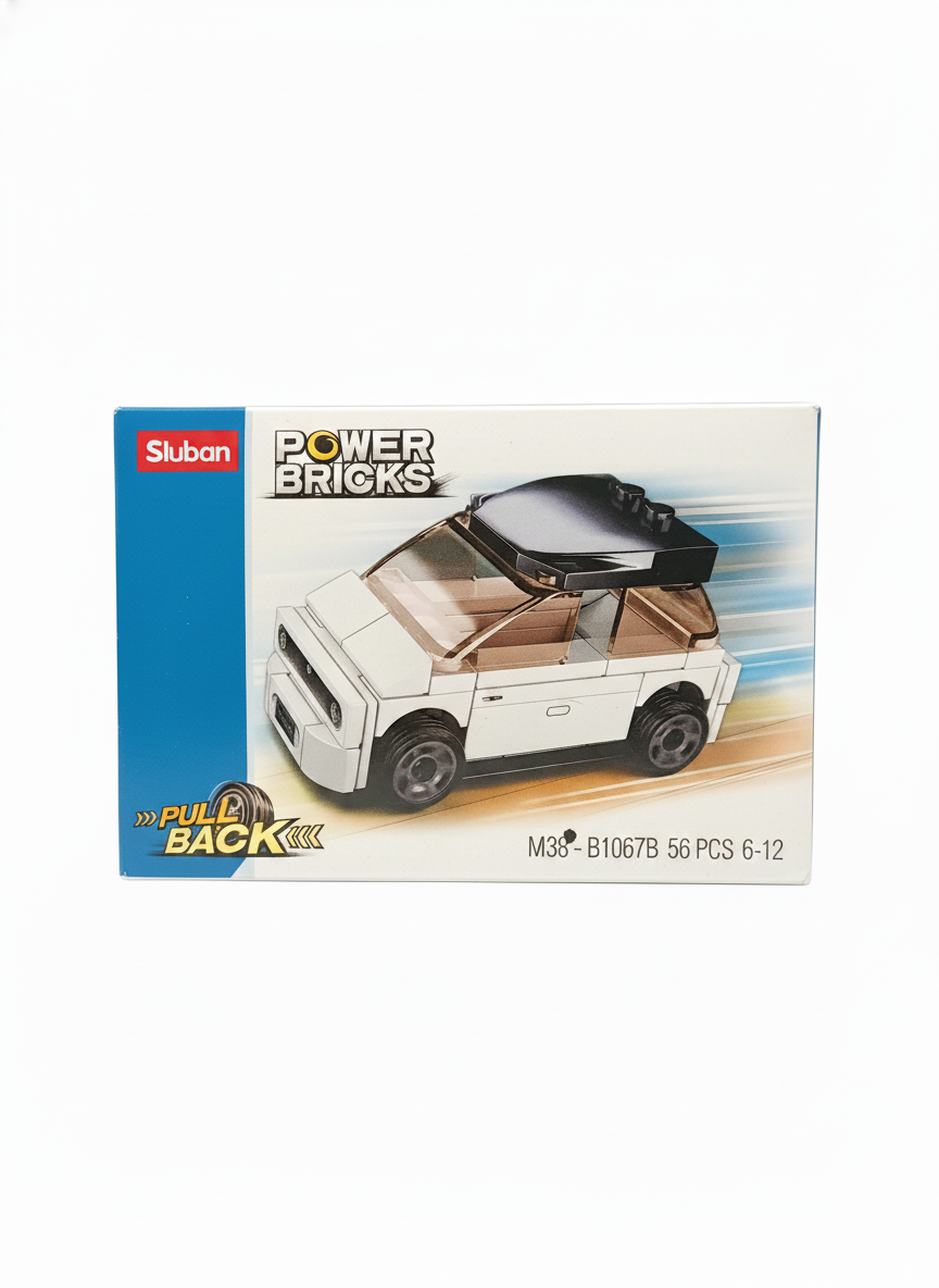 Sluban Power Bricks Pull Back Car Building Set M38-B1067B