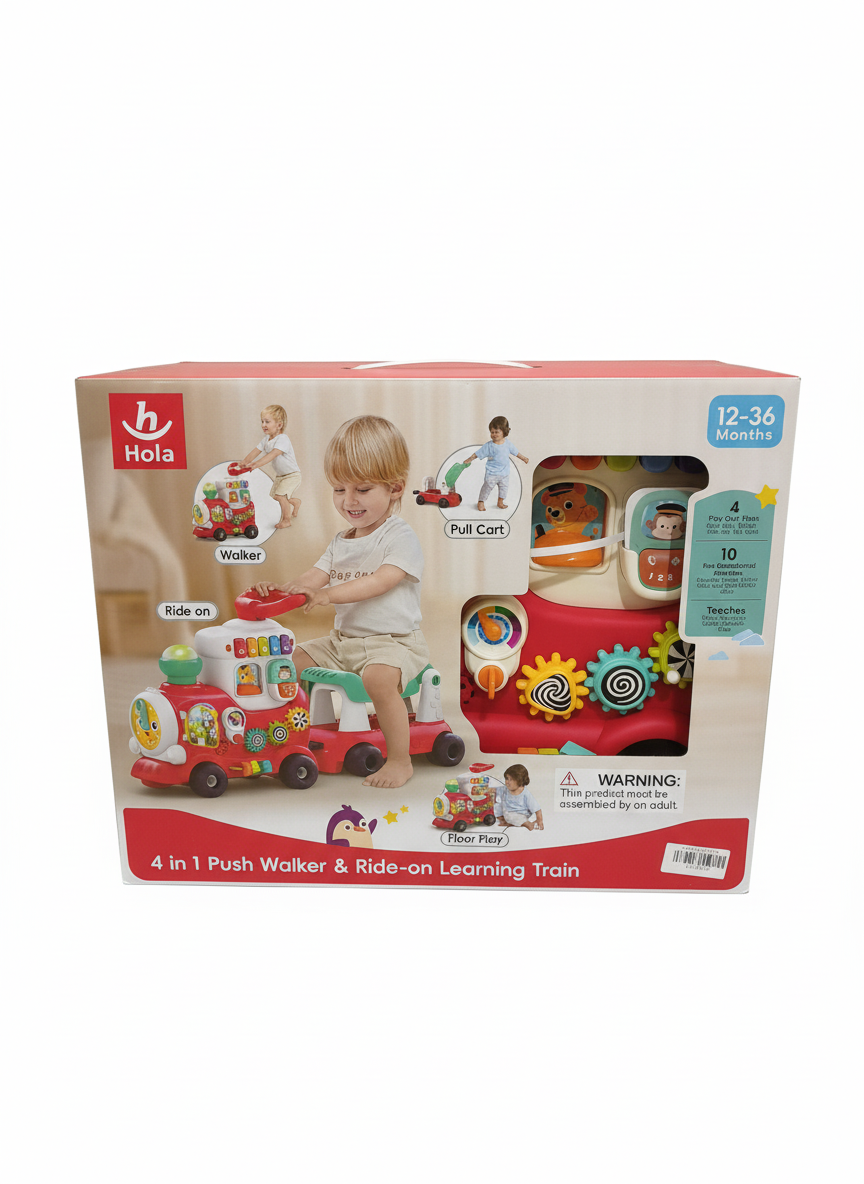 4 In1 Push Walker And Ride On Learning Train