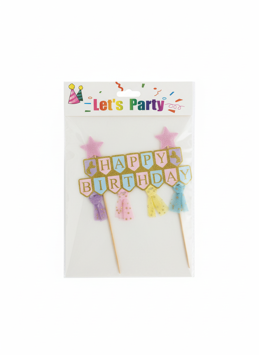 Lets Party Happy Birthday Colored Sign