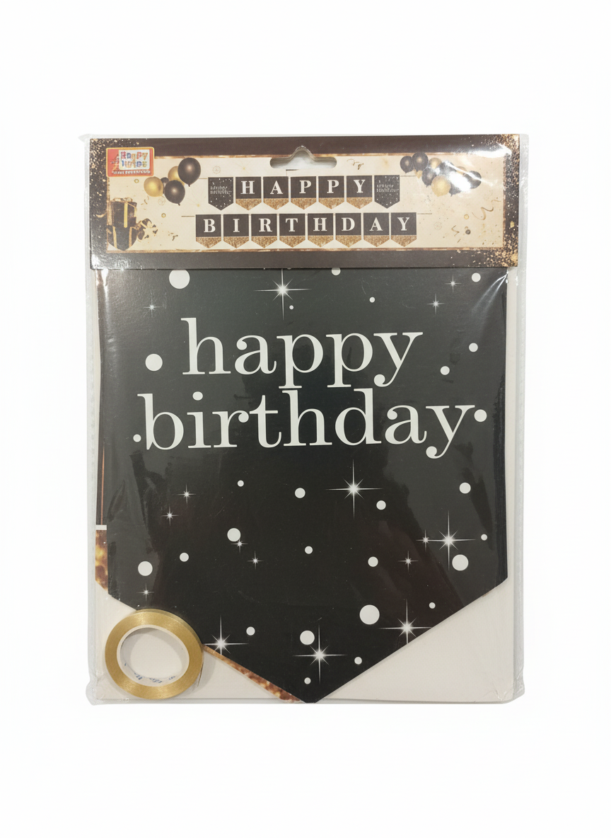 Happy Birthday Black Sign