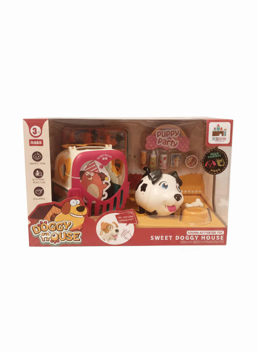 Doggy House Sound Activated Toy Doggy Music Storage