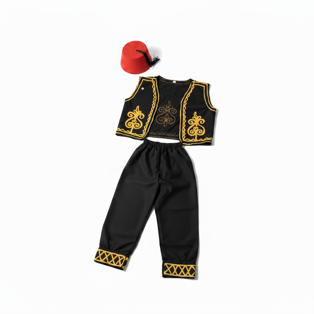 Children's Traditional Fez and Vest Costume Set