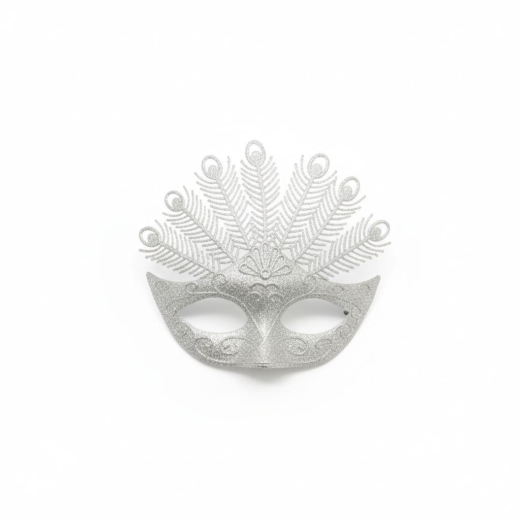Golden Glitter Peacock Masquerade Mask