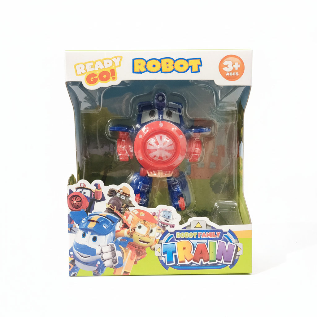 Ready Go! Robot Family Train Collectible Figures Set