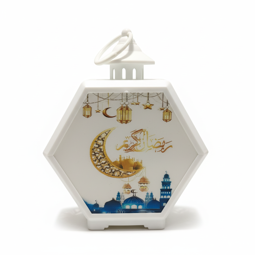 Ramadan Kareem Decorative Hexagonal Lantern with Dates Design